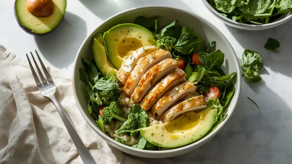 Lichte lentekip & quinoa bowl